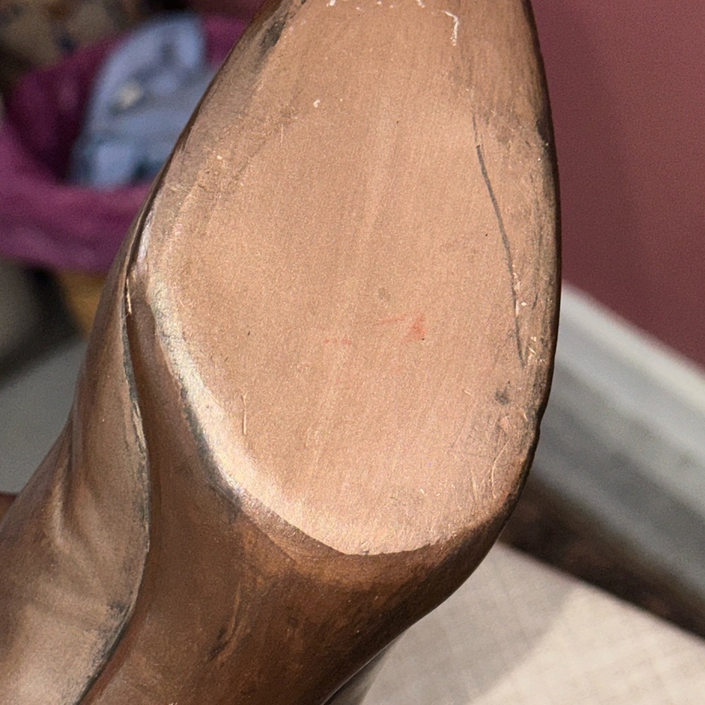 Vintage-Style Bronze Victorian Lace-Up Boot Decor Vase - Picture 7 of 9